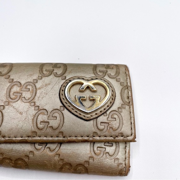 Gucci Lovely Heart Ssima GG Logo Leather 6 Ring Key Case Pre-Loved Pre-Owned - Picture 15 of 15